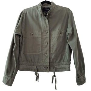 Lucky Brand Military Utility Jacket, Long Sleeve, Waist Length, Army/Green, Sz M